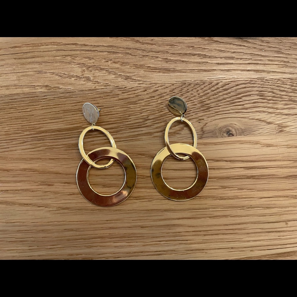 JCrew Earrings - Gold Hoop Drop